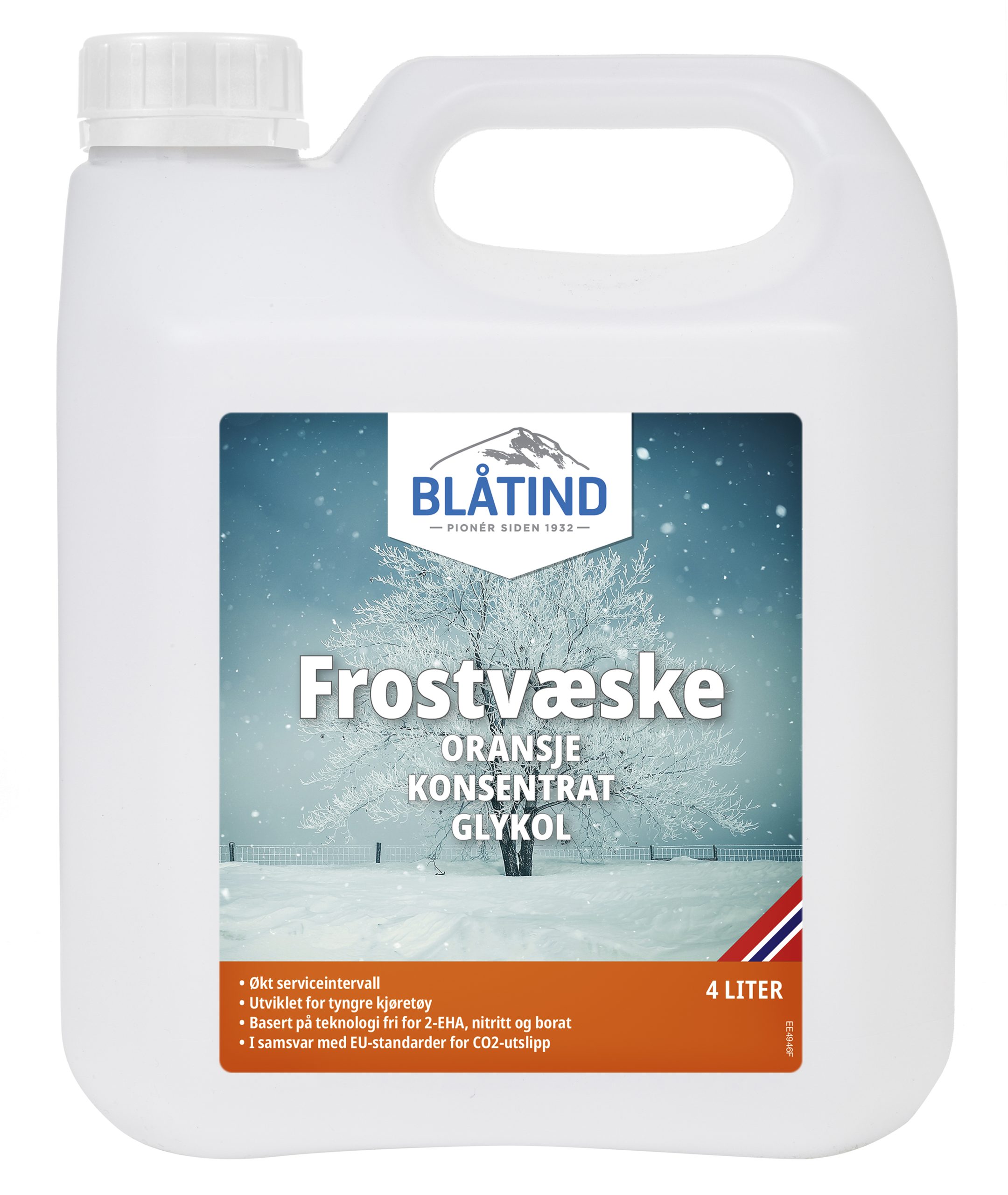 BLÅTIND FROSTVÆSKE KONS. ORANSJE 4L